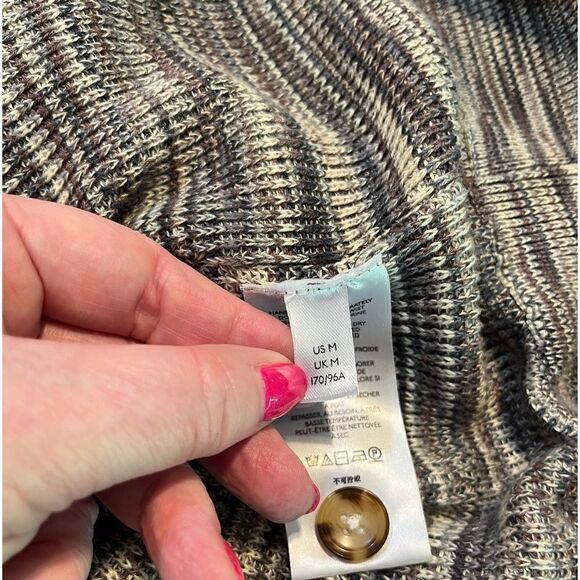 FREE PEOPLE Mercury Henley Sweater Gray Multi Women’s Size Medium - Picture 6 of 7